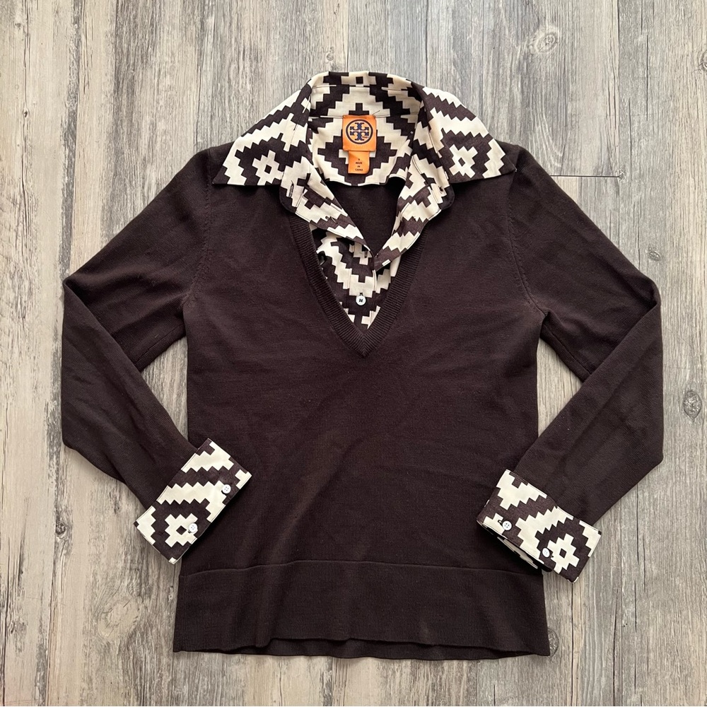 Tory Burch Dark | Coffee Brown Wool Sweater